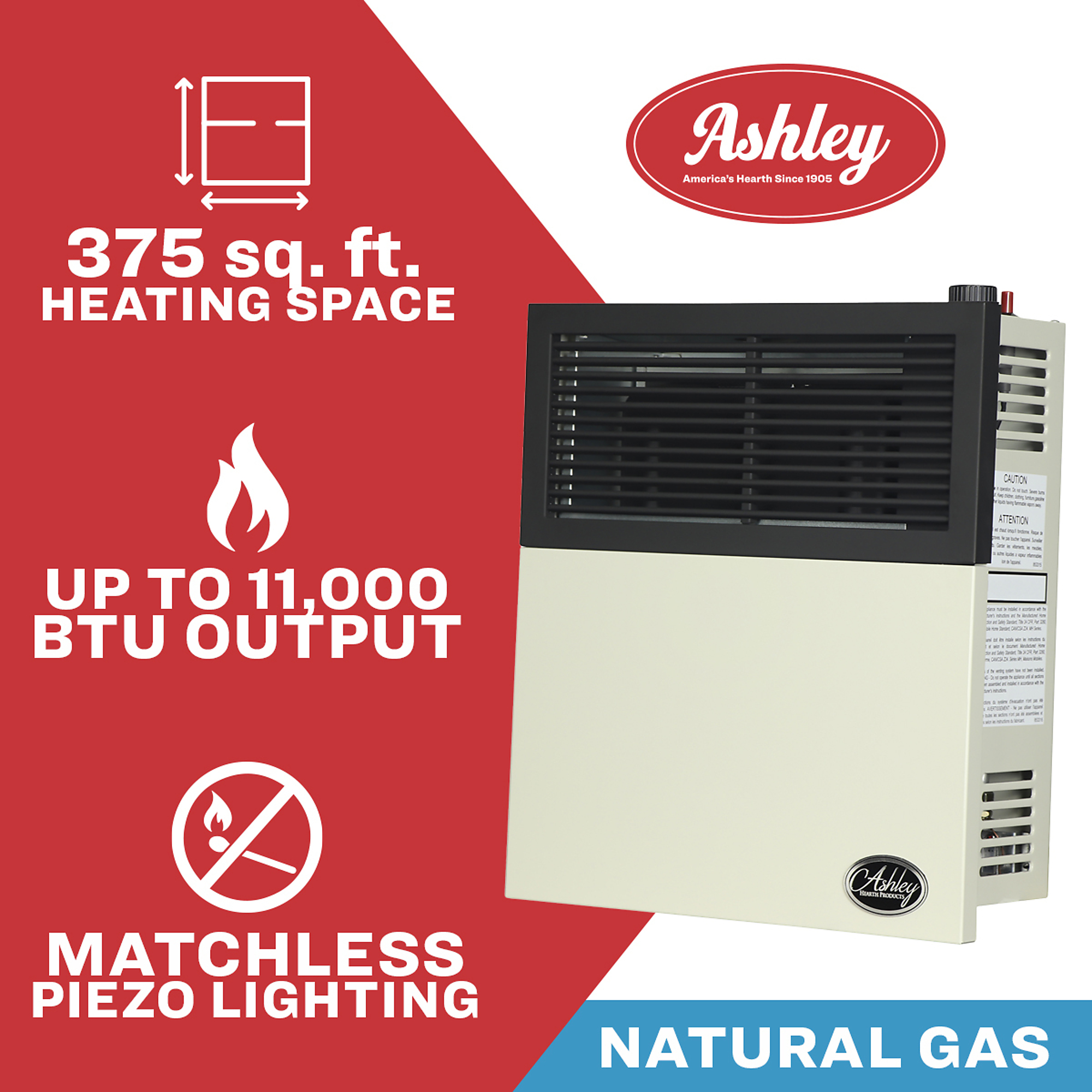 Ashley Direct Vent Heater, Model# DVAG11N